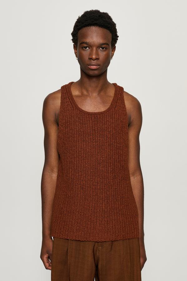 Cmmn Swdn Eli Tape Knit Tank Brown