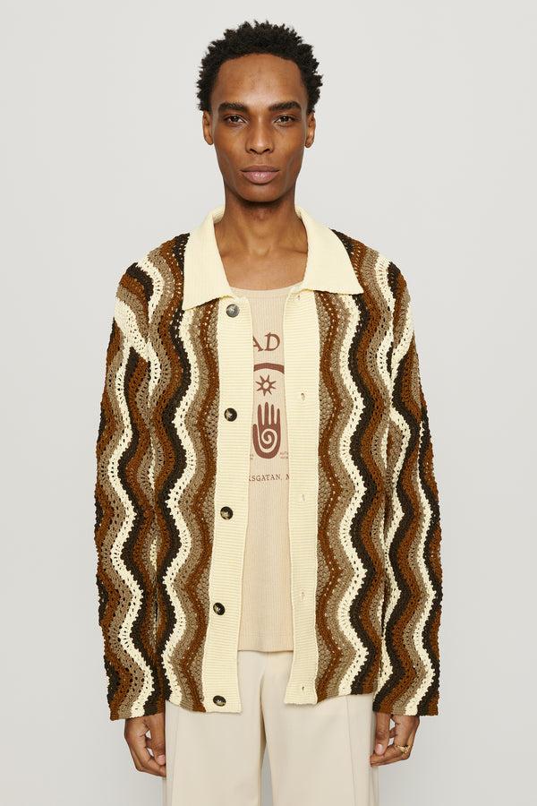 cmmn swdn Elmer Crochet Cardigan Brown