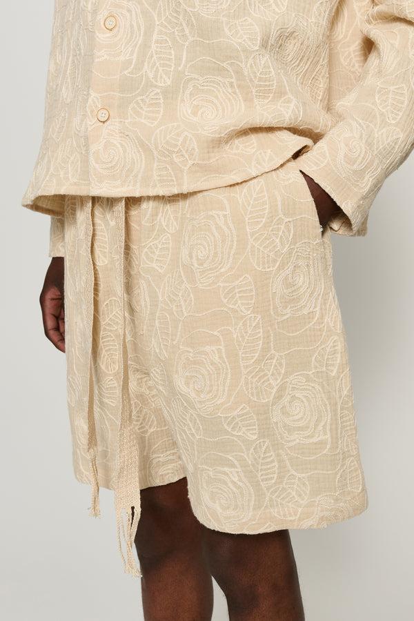Cmmn Swdn Enzo Embroidered Shorts Cream