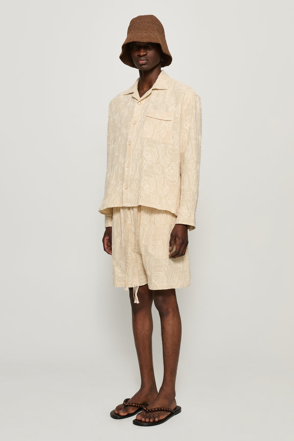 Cmmn Swdn Enzo Embroidered Shorts Cream