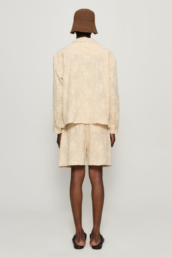 Cmmn Swdn Enzo Embroidered Shorts Cream