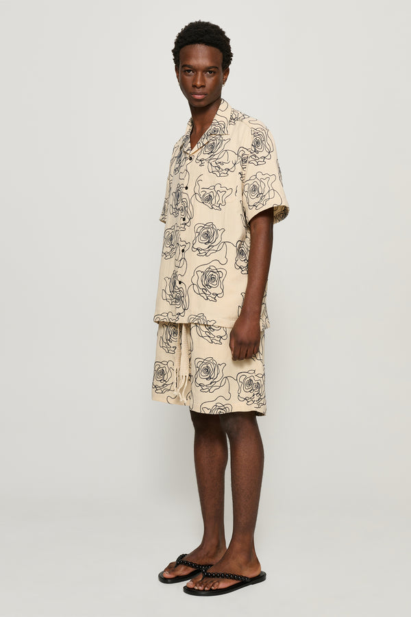 Cmmn Swdn Enzo Embroidered Shorts Ecru