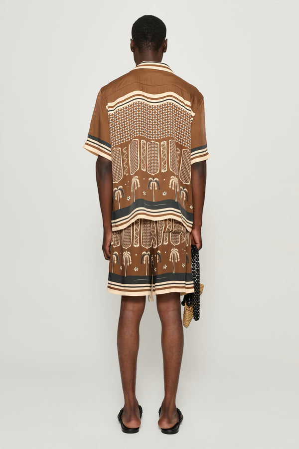 Cmmn Swdn Ezra Elasticated Shorts Brown