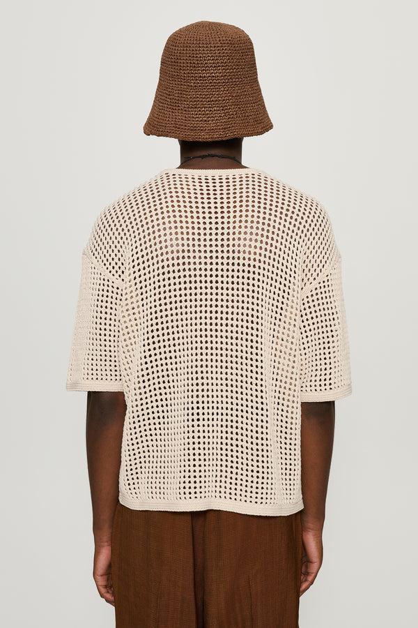 Cmmn Swdn Hem Crochet T-Shirt Ecru
