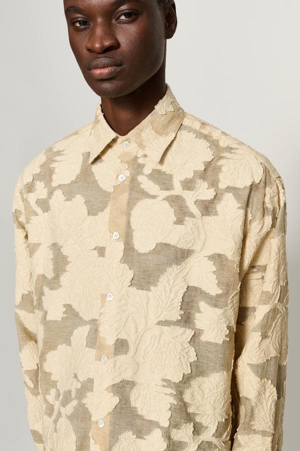 Cmmn Swdn Jack Floral Jacquard Shirt Cream