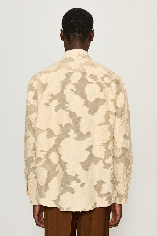 Cmmn Swdn Jack Floral Jacquard Shirt Cream