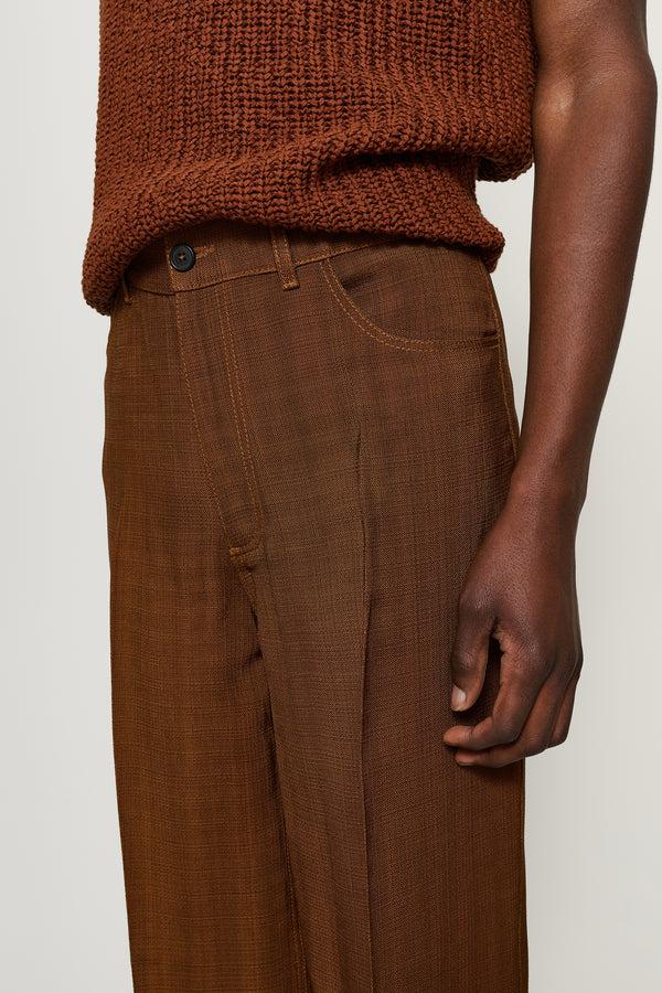Cmmn Swdn Jackson Wide Straight-Leg Trousers Brown
