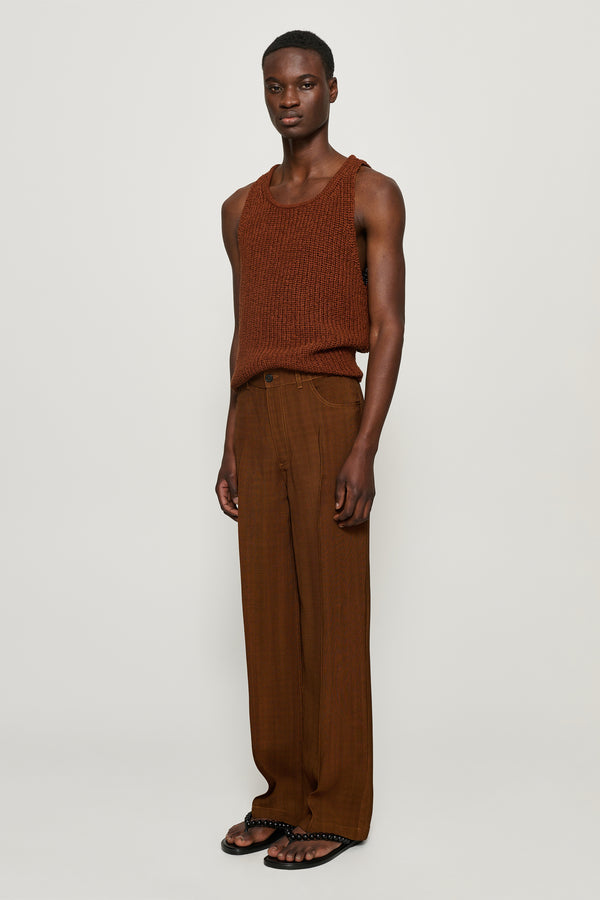 Cmmn Swdn Jackson Wide Straight-Leg Trousers Brown