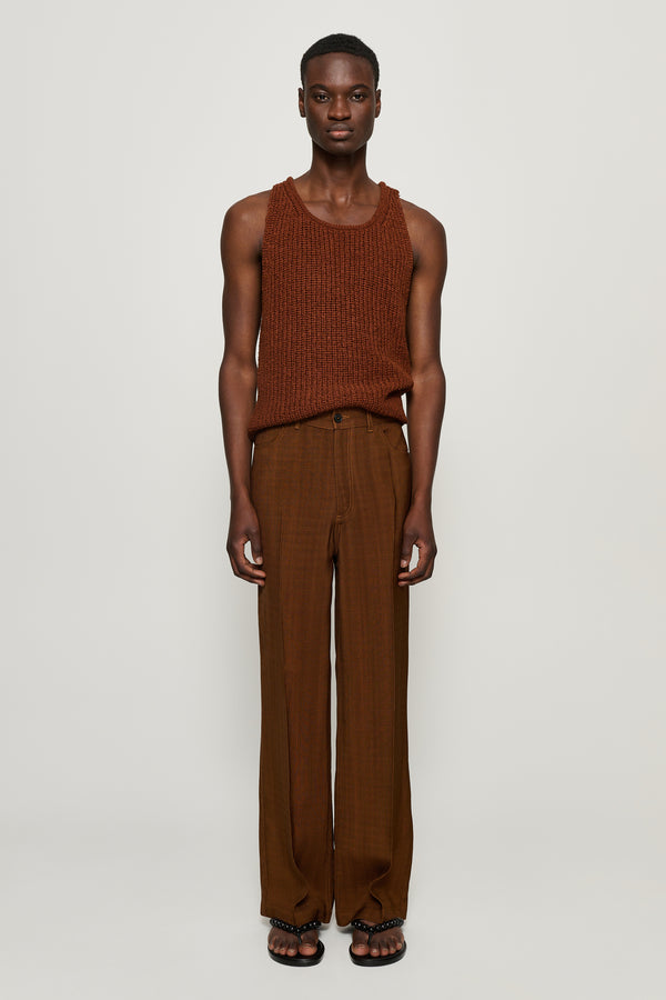 cmmn swdn Jackson Wide Straight-Leg Trousers Brown
