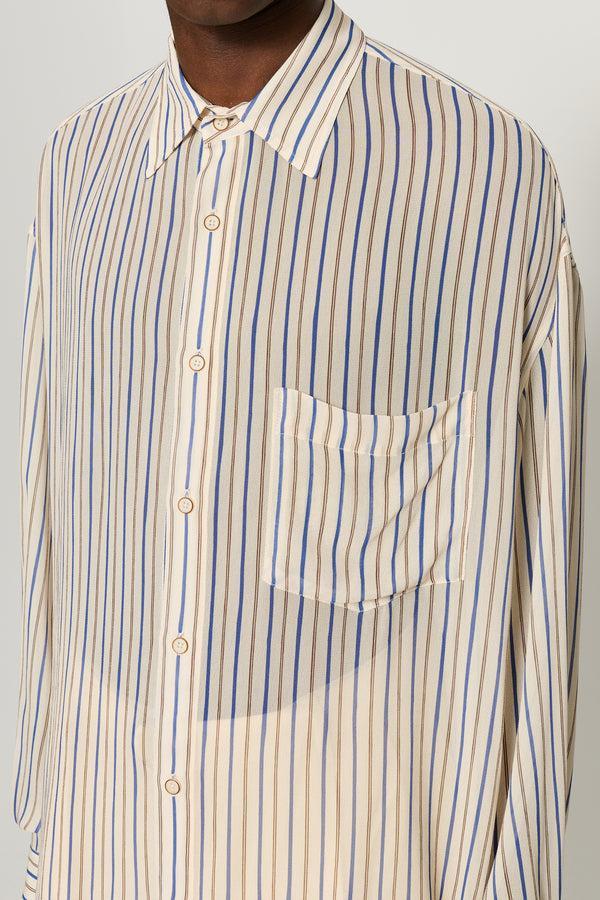 Cmmn Swdn Kai Sheer Shirt Blue Stripe