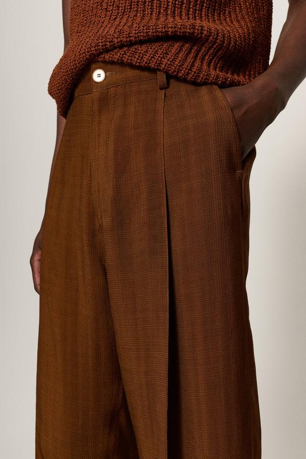 Cmmn Swdn Mari Deep Pleat Trousers Brown