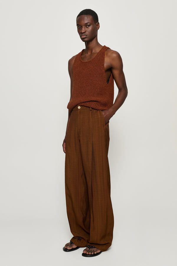 Cmmn Swdn Mari Deep Pleat Trousers Brown