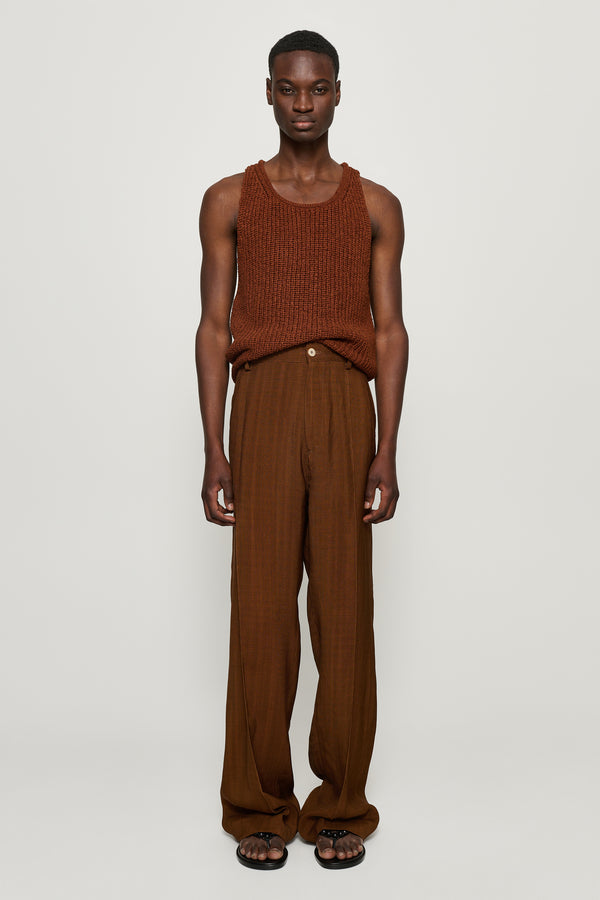 cmmn swdn Mari Deep Pleat Trousers Brown
