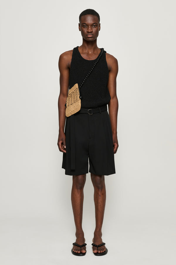 cmmn swdn Marshall Pleated Shorts Black