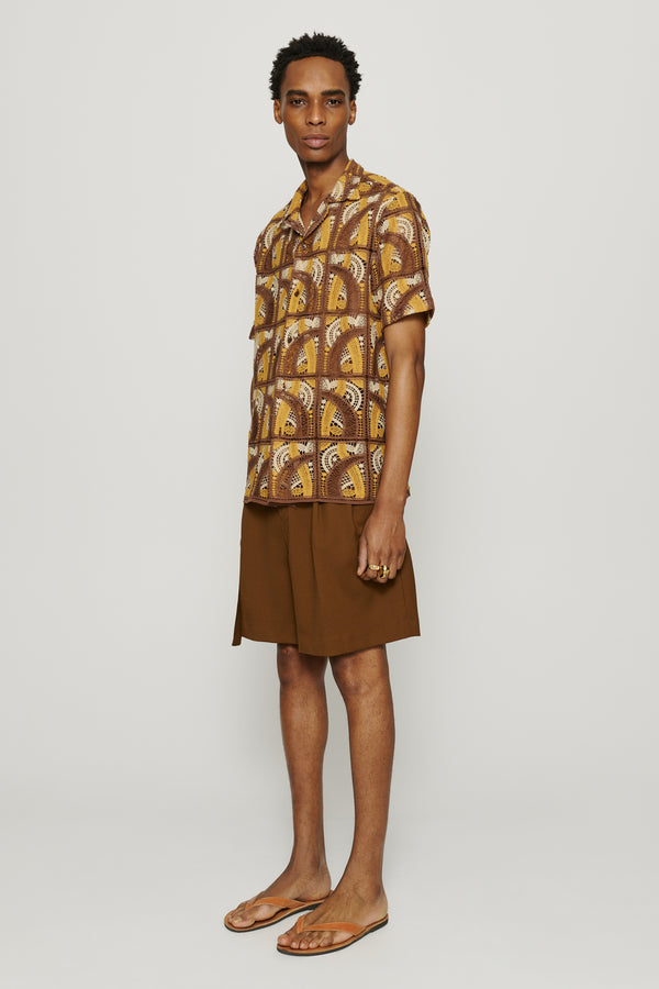 Cmmn Swdn Marshall Pleated Shorts Brown