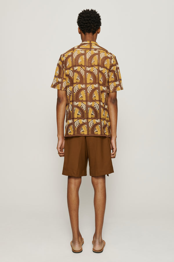 Cmmn Swdn Marshall Pleated Shorts Brown