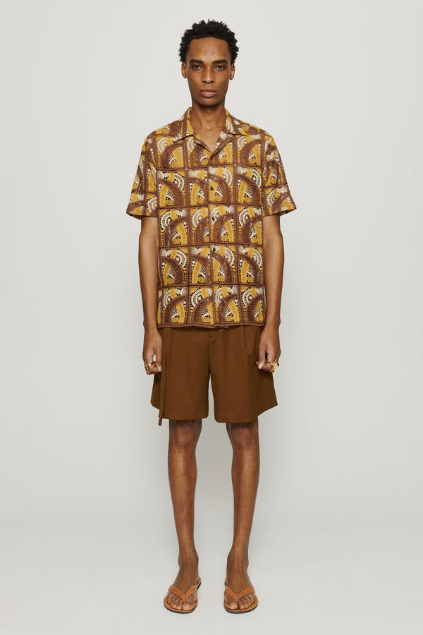 cmmn swdn Marshall Pleated Shorts Brown