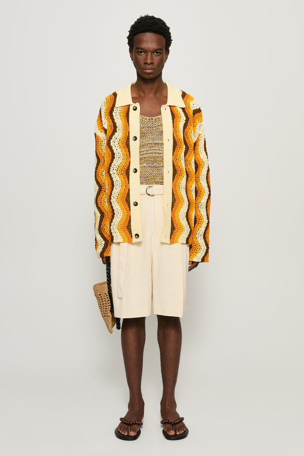 cmmn swdn Marshall Pleated Shorts Cream