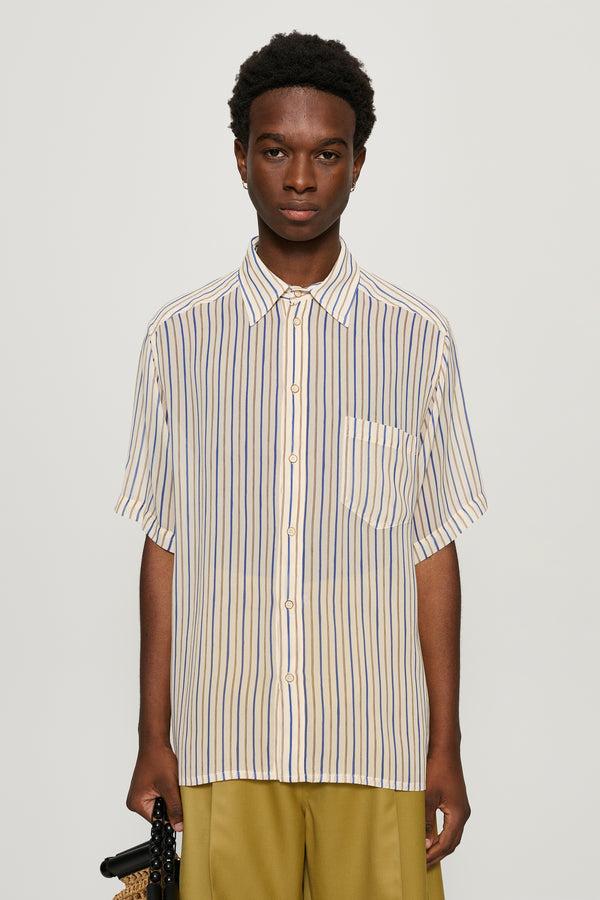 cmmn swdn Niels Sheer Shirt Blue stripe