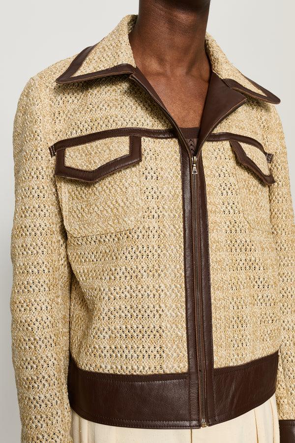 Cmmn Swdn Raf Raffia Blouson Jacket Natural
