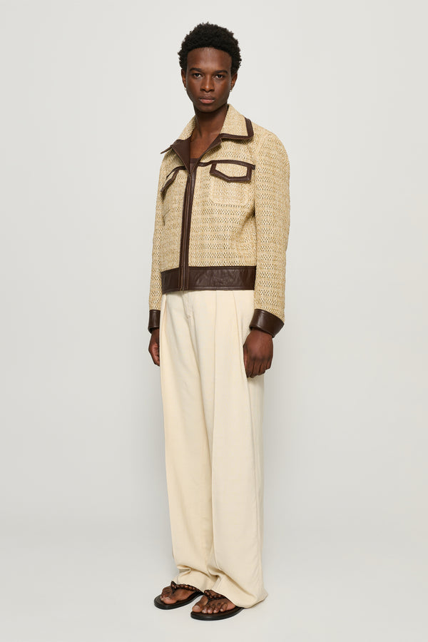 Cmmn Swdn Raf Raffia Blouson Jacket Natural