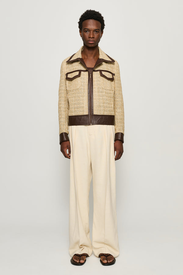 cmmn swdn Raf Raffia Blouson Jacket Natural