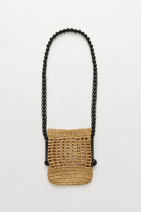 cmmn swdn Raffia Messenger Bag Natural black