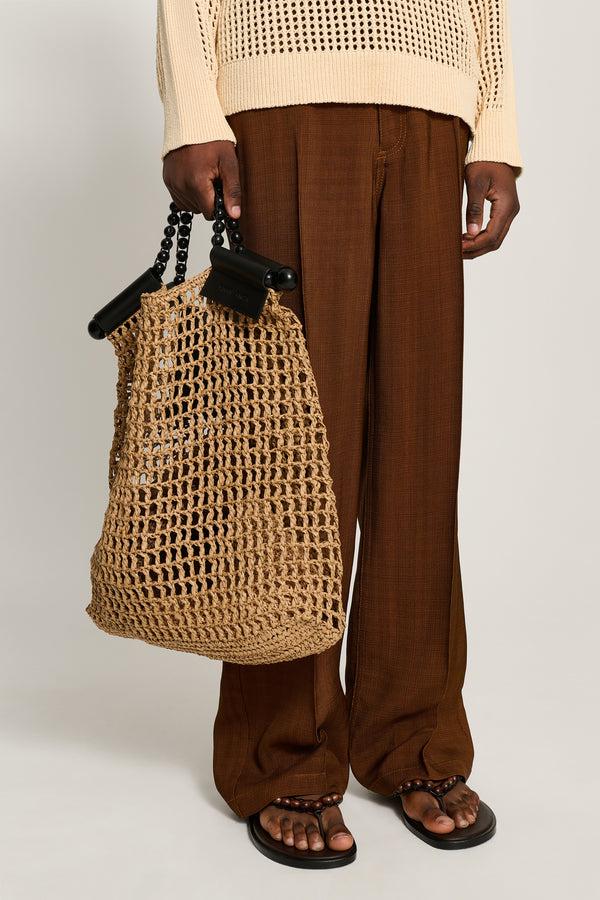 Cmmn Swdn Raffia Tote Natural/Black Natural