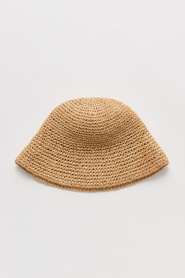 cmmn swdn Straw Bucket Hat Natural