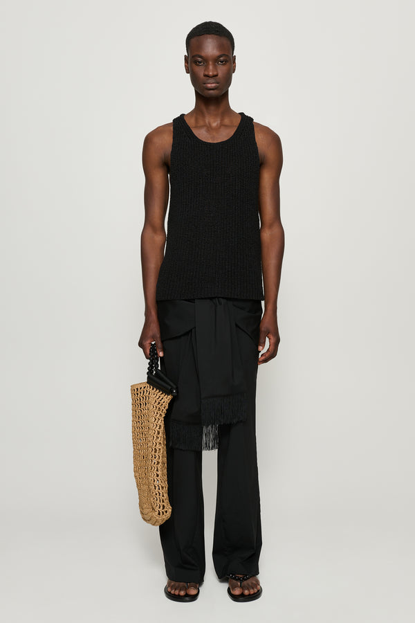 cmmn swdn Tai Knot Trousers Black