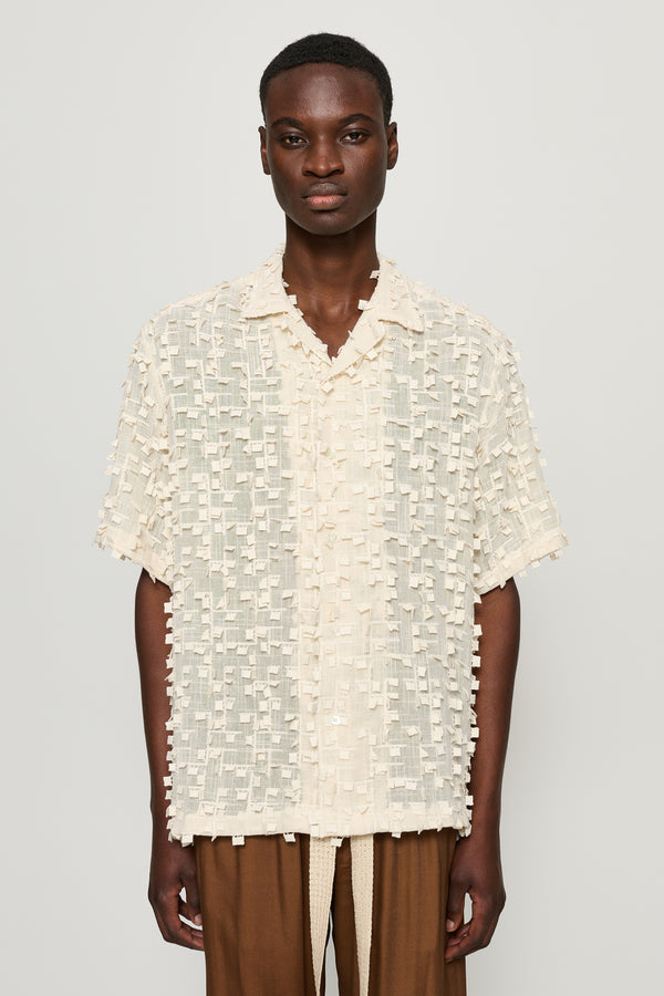 cmmn swdn Ted Embroidered Shirt Ecru