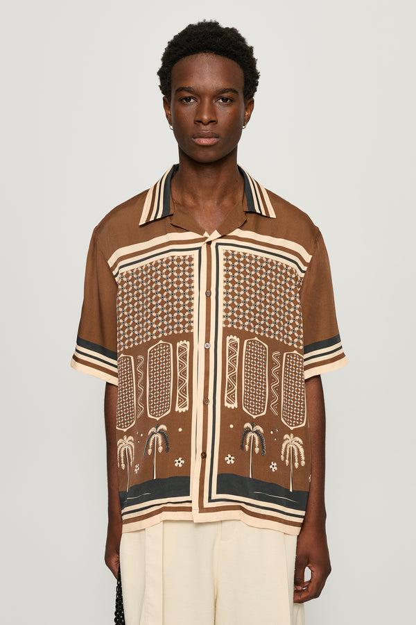 Cmmn Swdn Ted Printed Shirt Brown
