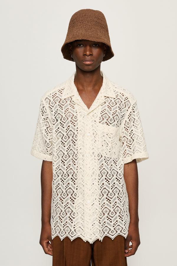 cmmn swdn Ture Cotton Lace Shirt White