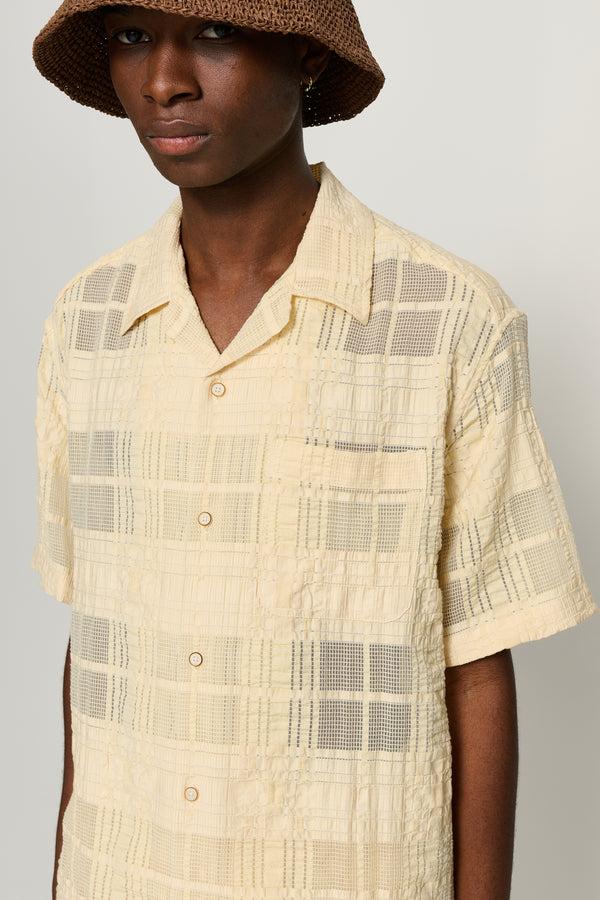 Cmmn Swdn Ture Sheer Check Shirt Cream