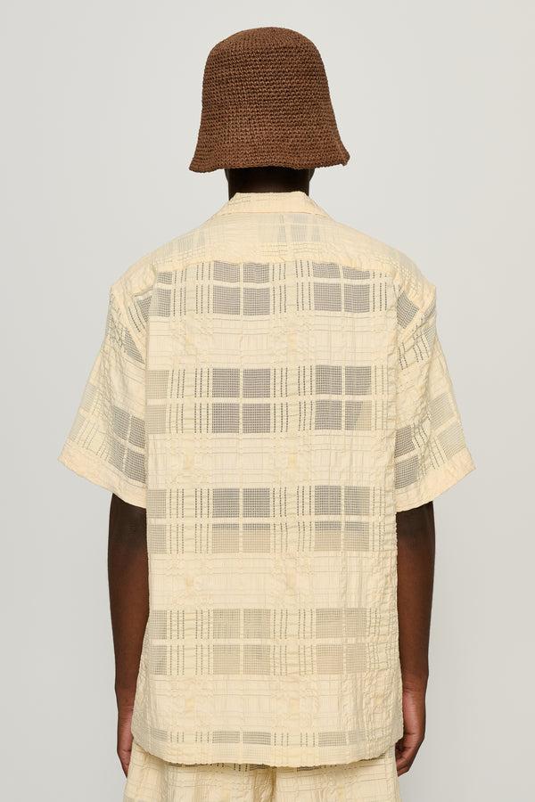 Cmmn Swdn Ture Sheer Check Shirt Cream