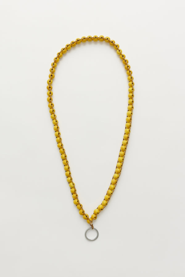 cmmn swdn Wood Bead Key Lanyard Yellow