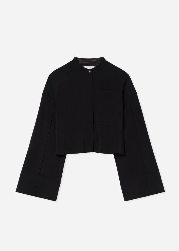 Co Bell Sleeve Blouse In Crepe Black