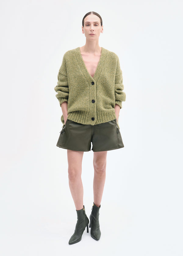 Co Boyfriend Cardigan In Cashmere Mossy