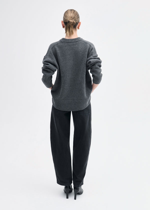 Co Boyfriend Crew Neck In Wool Cashmere Grey