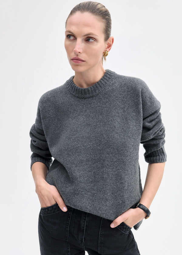 Co Boyfriend Crew Neck In Wool Cashmere Grey