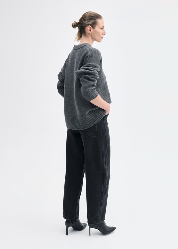 Co Boyfriend Crew Neck In Wool Cashmere Grey