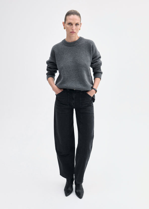 co Boyfriend Crew Neck in Wool Cashmere Grey