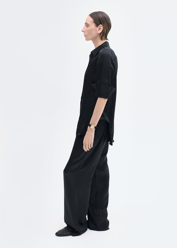 Co Button Down Shirt In Silk Black