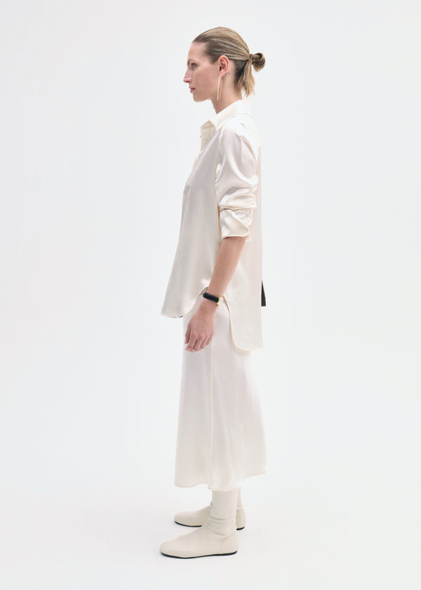 Co Button Down Shirt In Silk Ivory