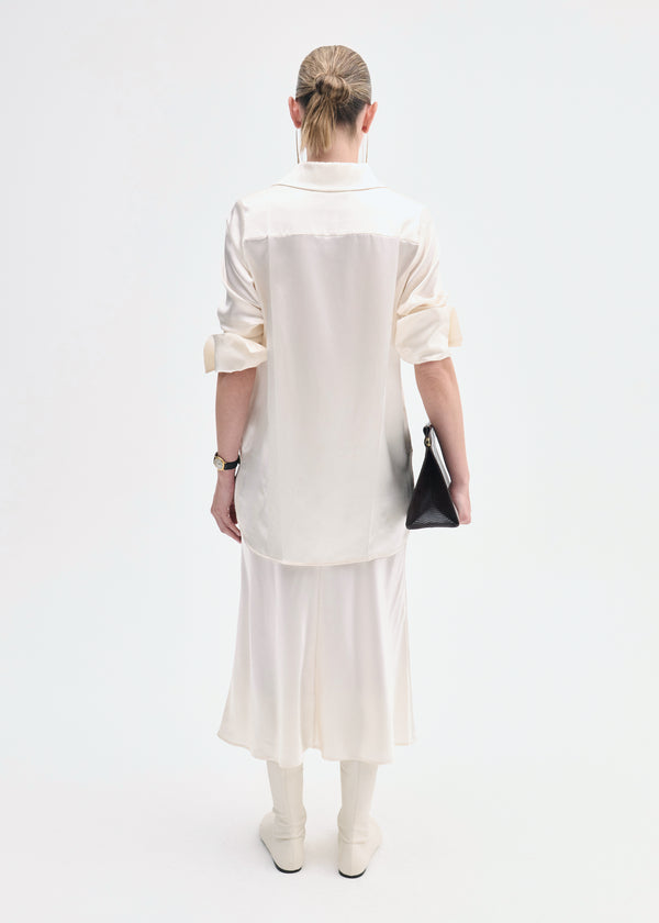 Co Button Down Shirt In Silk Ivory