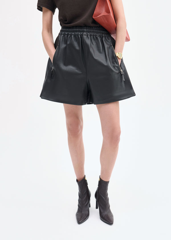 Co Combat Short In Leather Chocolate