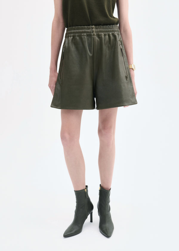 Co Combat Short In Leather Olive