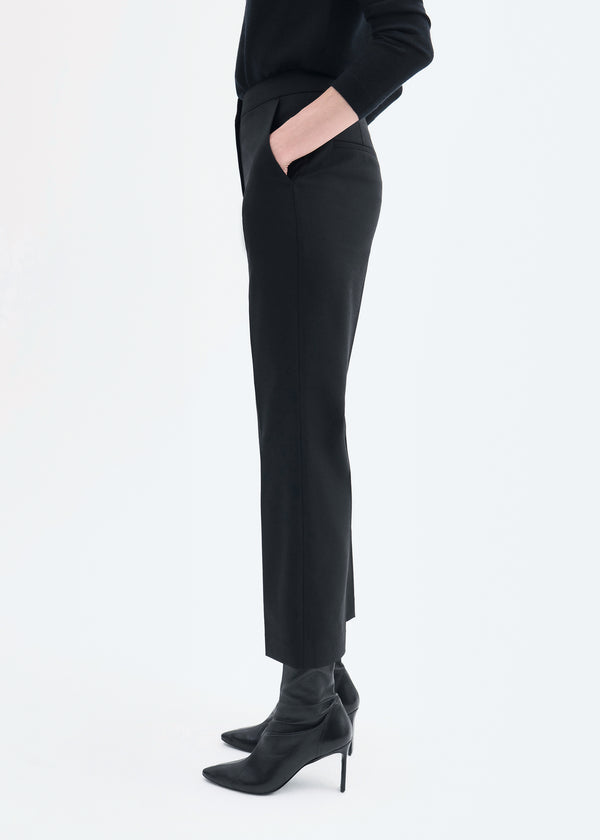 Co Cropped Cigarette Trouser In Virgin Wool Black