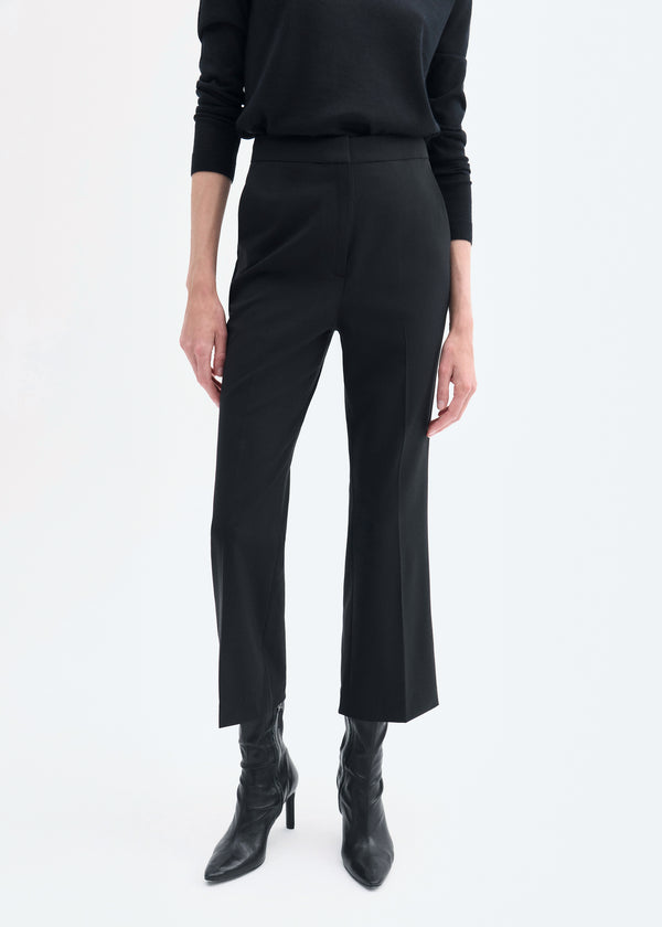 Co Cropped Cigarette Trouser In Virgin Wool Black