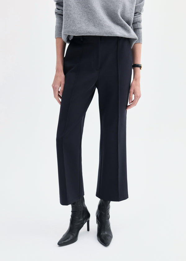 Co Cropped Flared Pant In Scuba Black